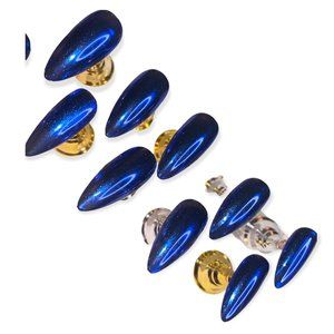 Blue Chrome Press Ons